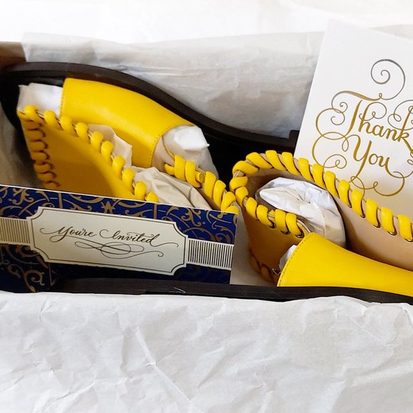 Ganor Dominic London Art Attis Yellow Leather Women's Slides - Picture 8 of 12